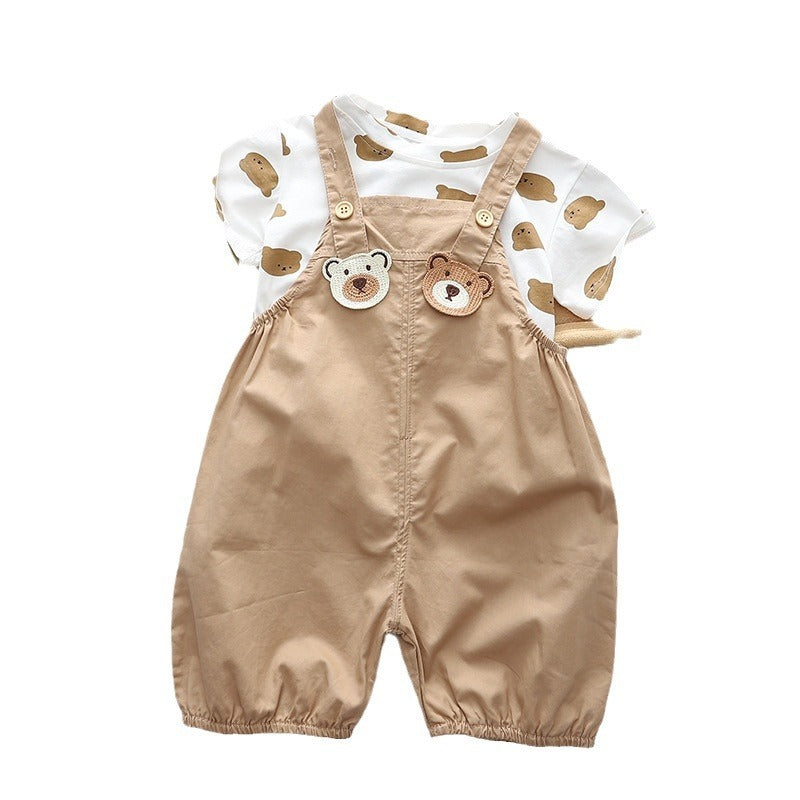 Bear Short Sleeve Strap Kids Clothes